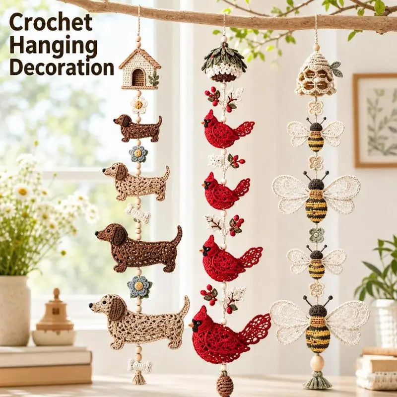 DIY Crochet Beginner Kit – Handmade Animal Hanging Decor Set
