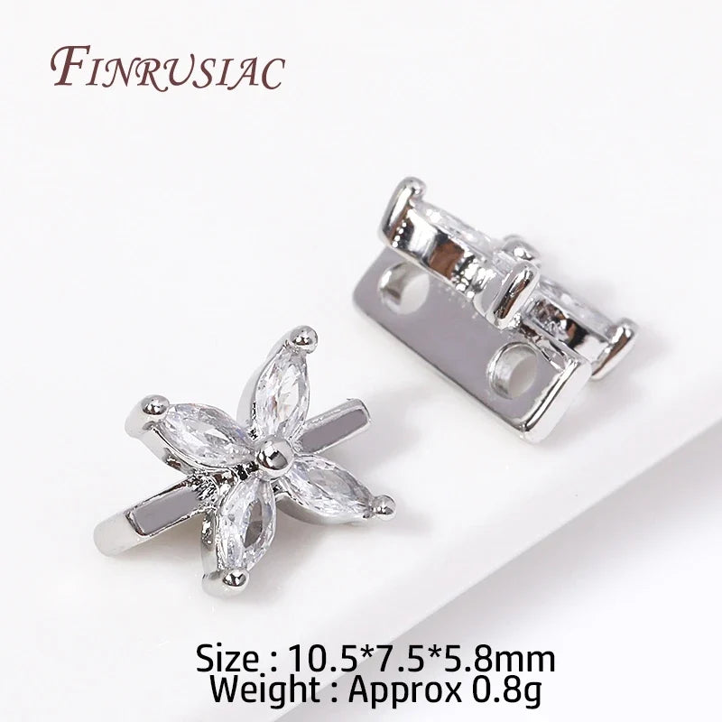 18K Gold Plated Zircon Flower Connector Spacer Beads – DIY Jewelry