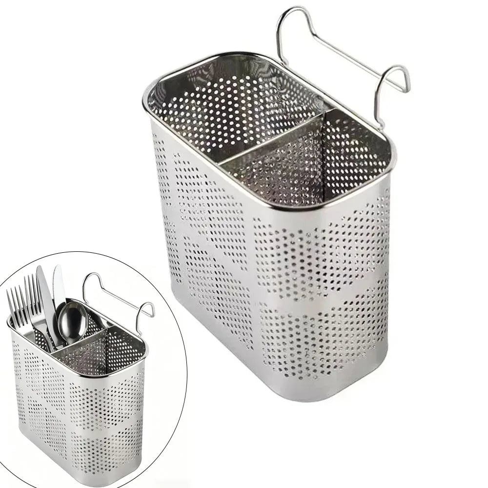 Stainless Steel Utensil Drying Basket & Chopstick Rack