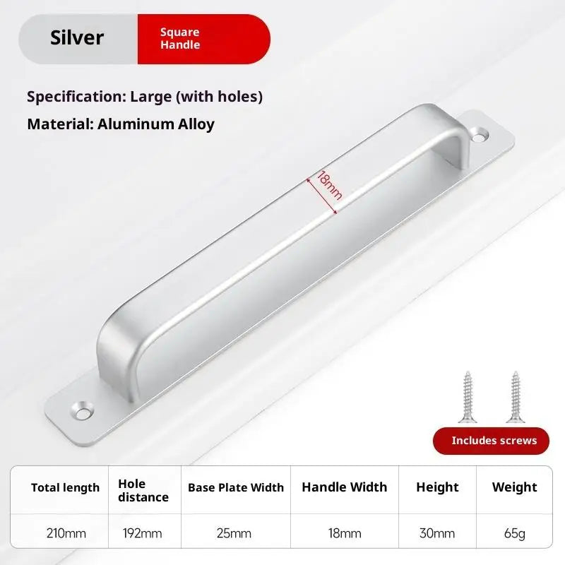 Drill-Free Aluminum Adhesive Door Handle for Sliding Doors & Drawers