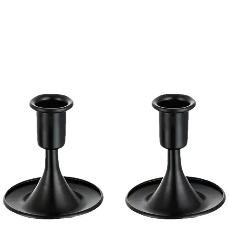 Retro Metal Chamberstick Candle Holder | Iron Table Decor