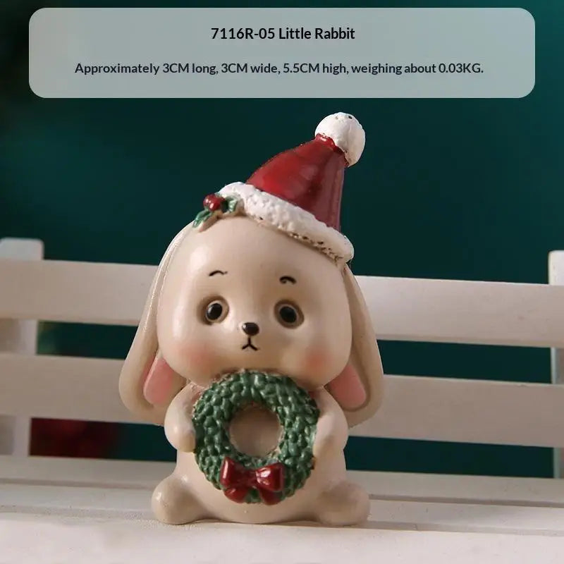 Mini Resin Christmas Animal Ornament | Cute Xmas Tree Pendant