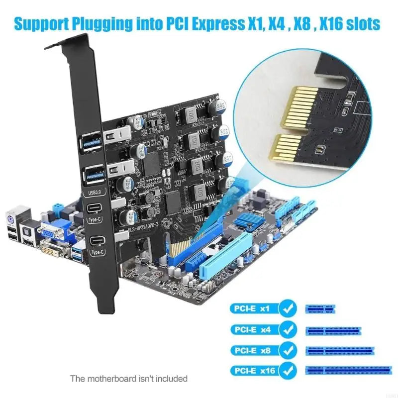 PCIe USB Expansion Card – 2x USB-A & 2x USB-C, 5 Gbps