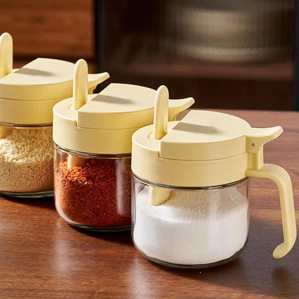 Leak-Proof Seasoning Jar with Spoon & Lid | 380ml Kitchen