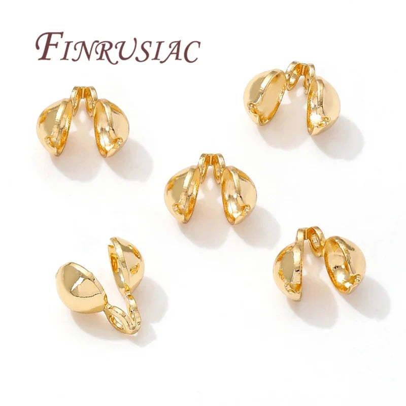18K Gold Plated Crimp Beads & Cover Findings – DIY Jewelry