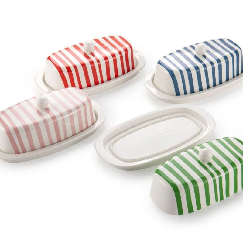 Hand-Painted Ceramic Butter Dish | Underglaze Color Design