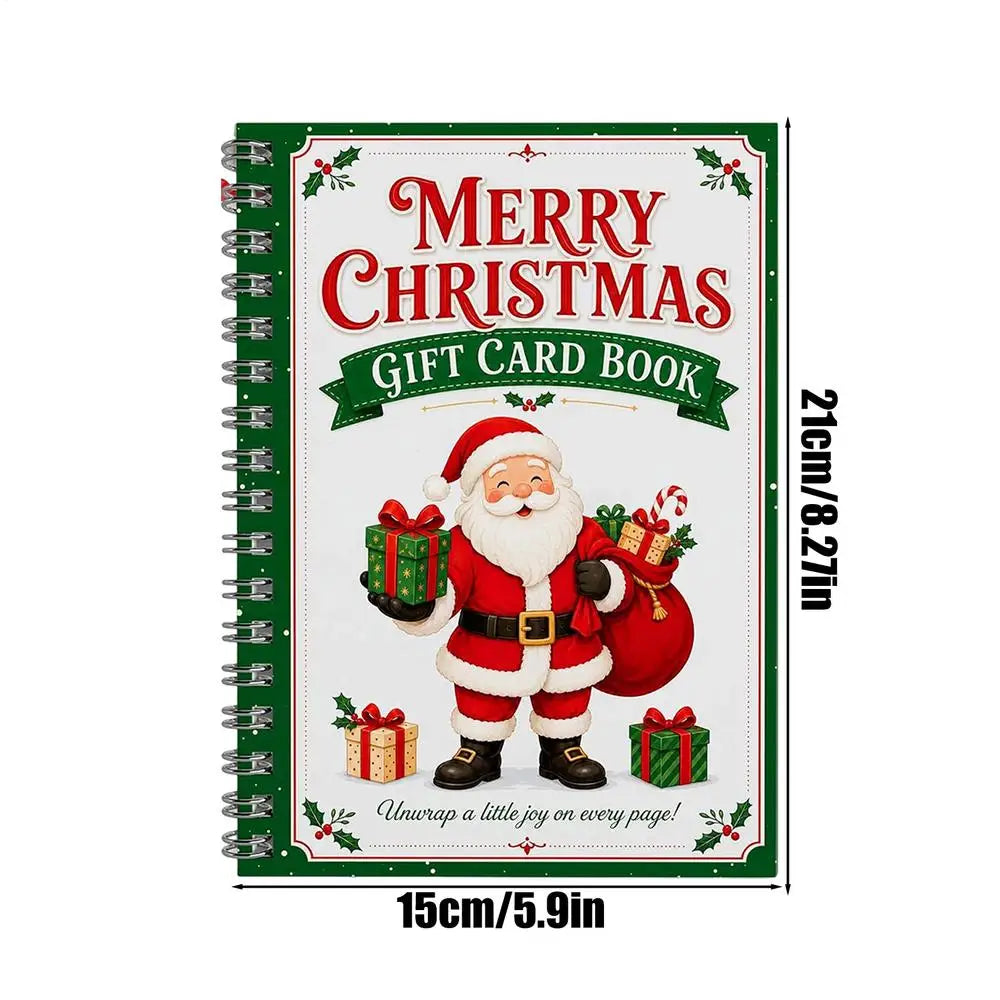 Christmas Gift Card Holder Book | Spiral-Bound Festive Booklet