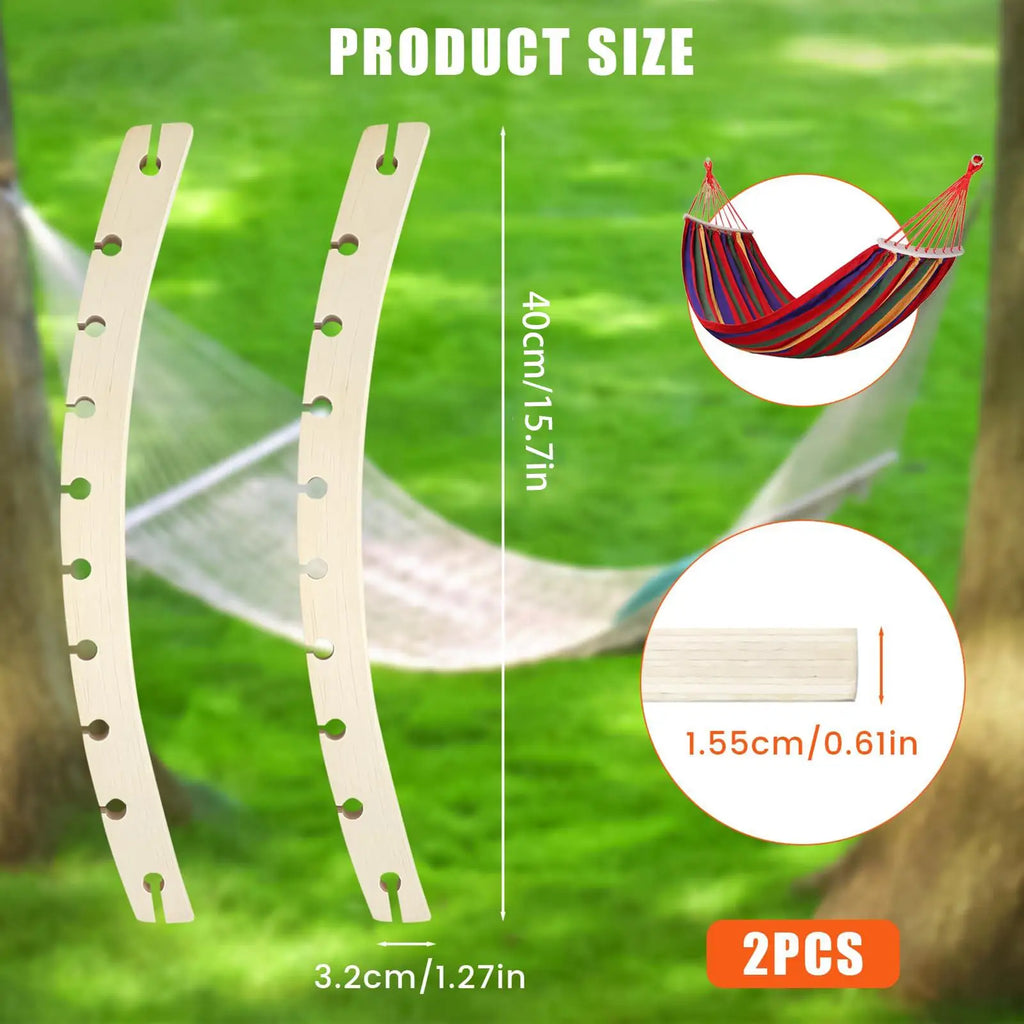 Wooden Hammock Spreader Bars 2-Pack – 10-Hole Crossbar Set