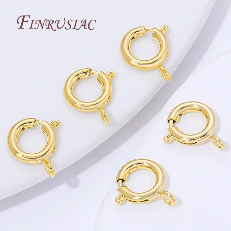 9mm 18K Gold Plated Circle Spring Clasps – DIY Jewelry Making