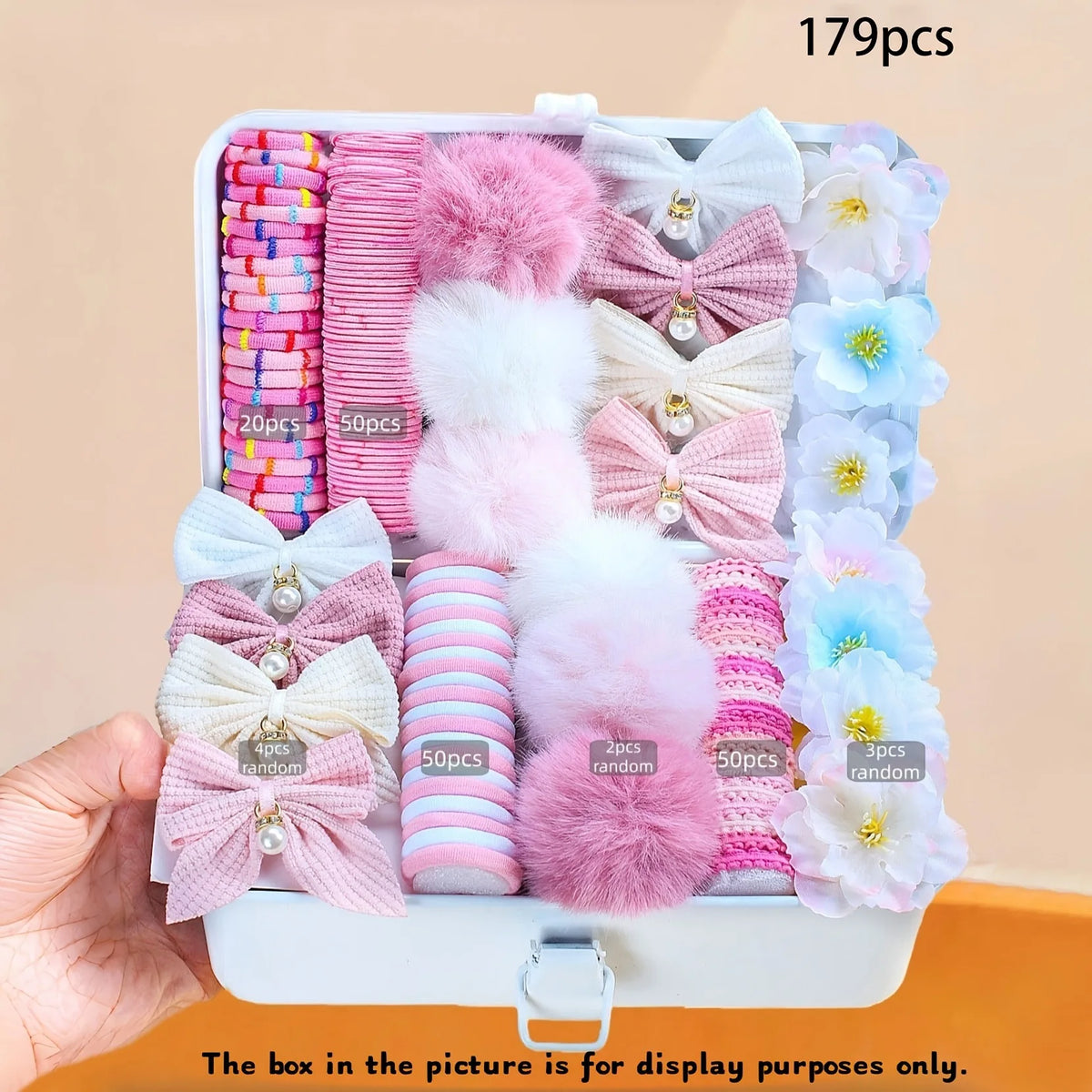 850PCS Girls Grosgrain Ribbon Hair Ties & Elastic Hair Bands