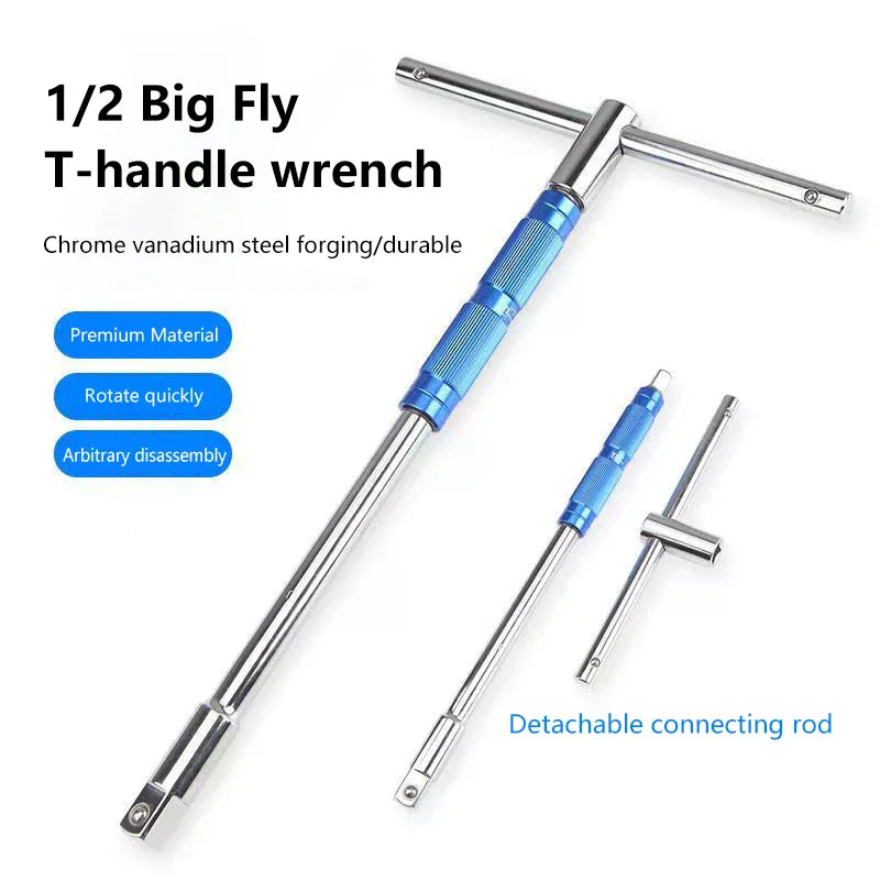 T-Handle Socket Wrench Set – Convertible Sockets & Lever Bar