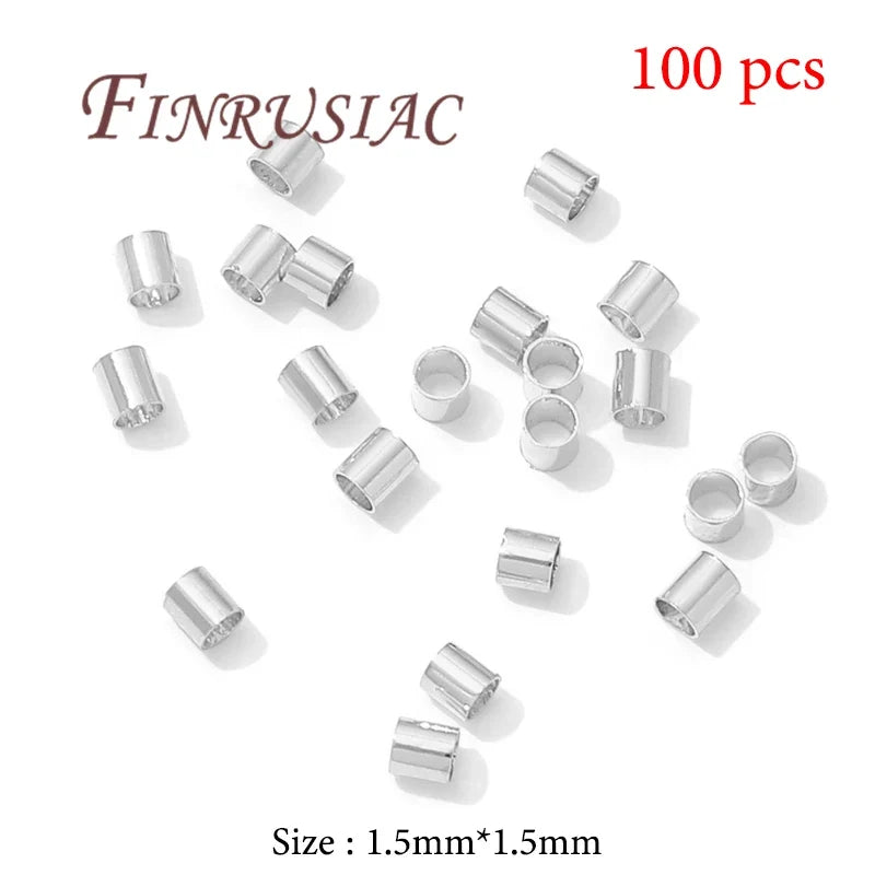 18K Gold Plated Crimp Tube End Beads for Jewelry Making – 100pcs