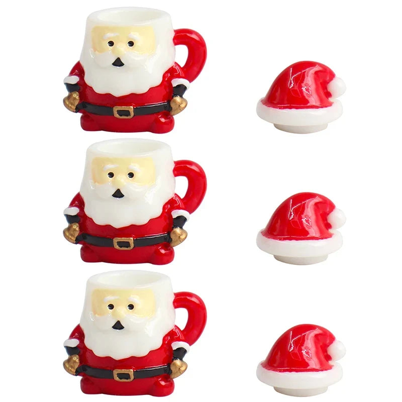 Mini Santa Claus Teacup Resin Christmas Miniature Decoration