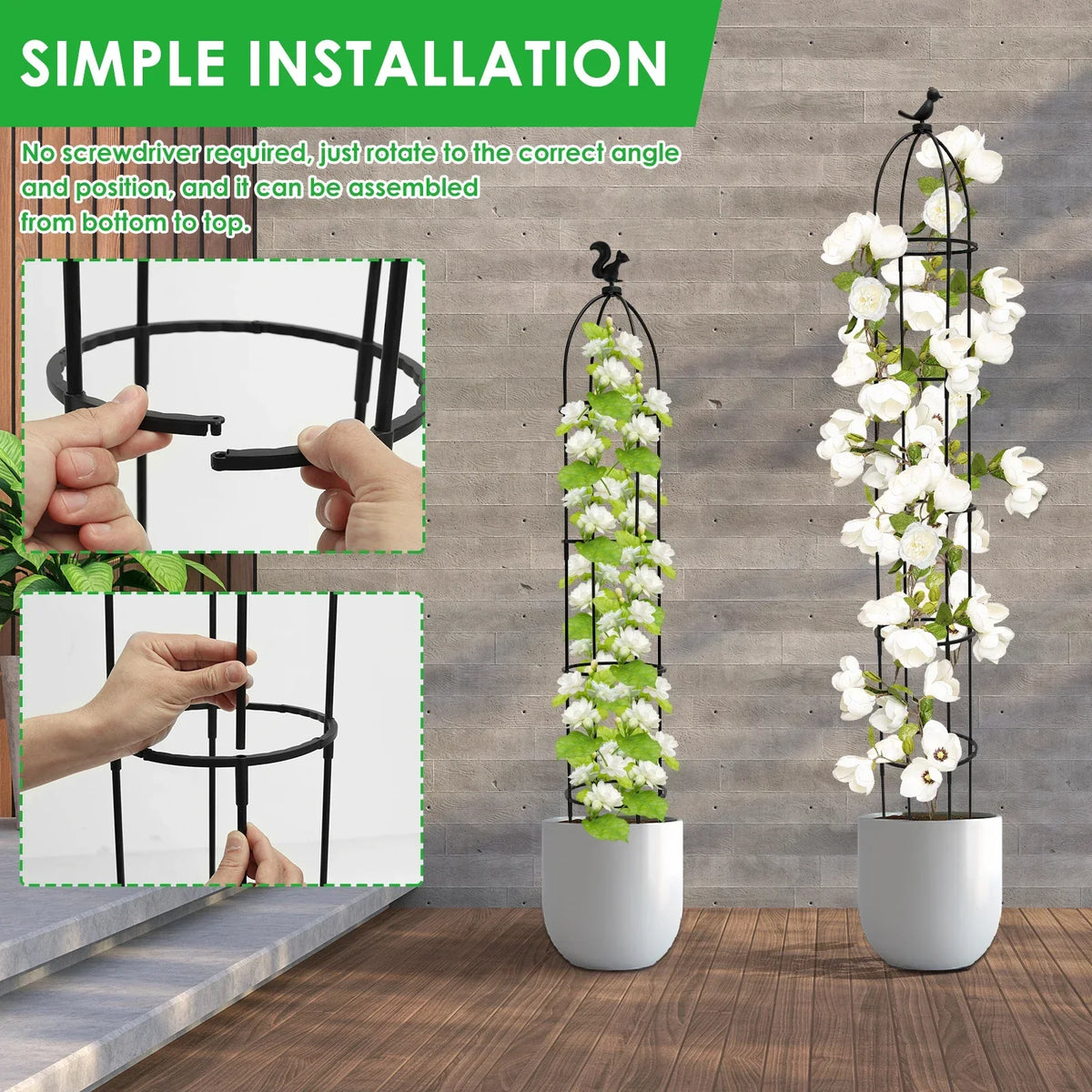 Garden Obelisk Trellis for Climbing Plants – 2 Set, 180cm