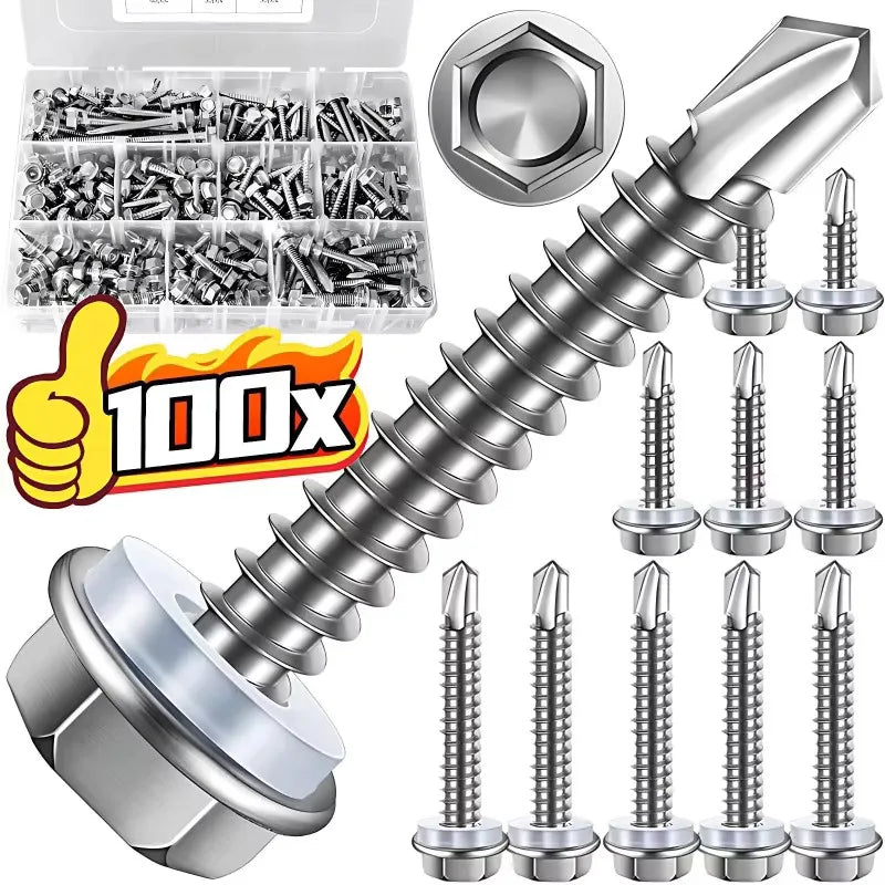 M4.2 Self-Tapping Sheet Metal Screws 410 Stainless Hex Head
