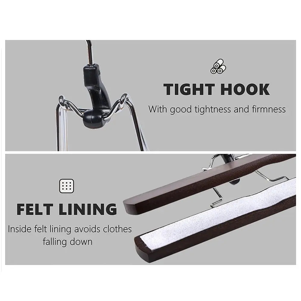 Wooden Horse-Face Skirt & Pants Hanger – Non-Slip Retro Rack