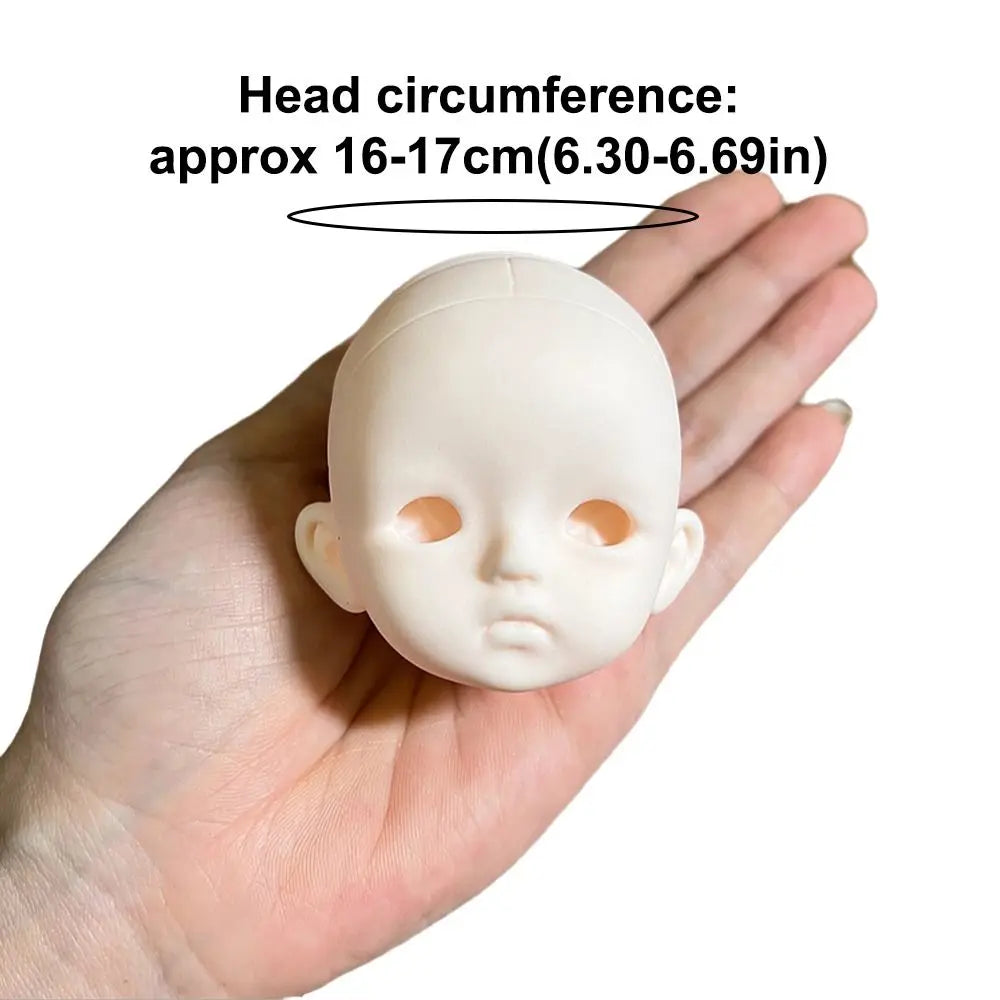 1/6 BJD MJD Doll Head Soft PVC Blank DIY Makeup Practice