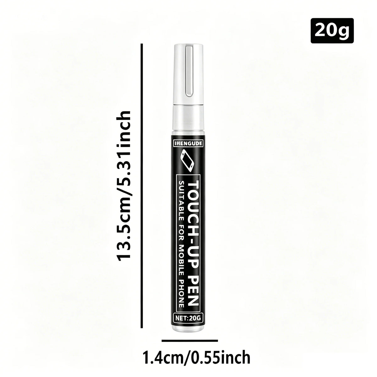 Black Touch-Up Paint Pen 20g – Scratch Repair for Phones & Cameras