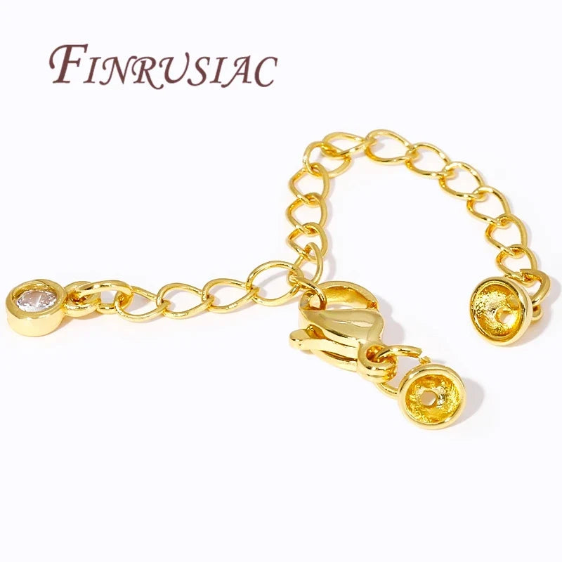 18K Gold Plated Extension Tail Chains with Lobster Clasps – DIY