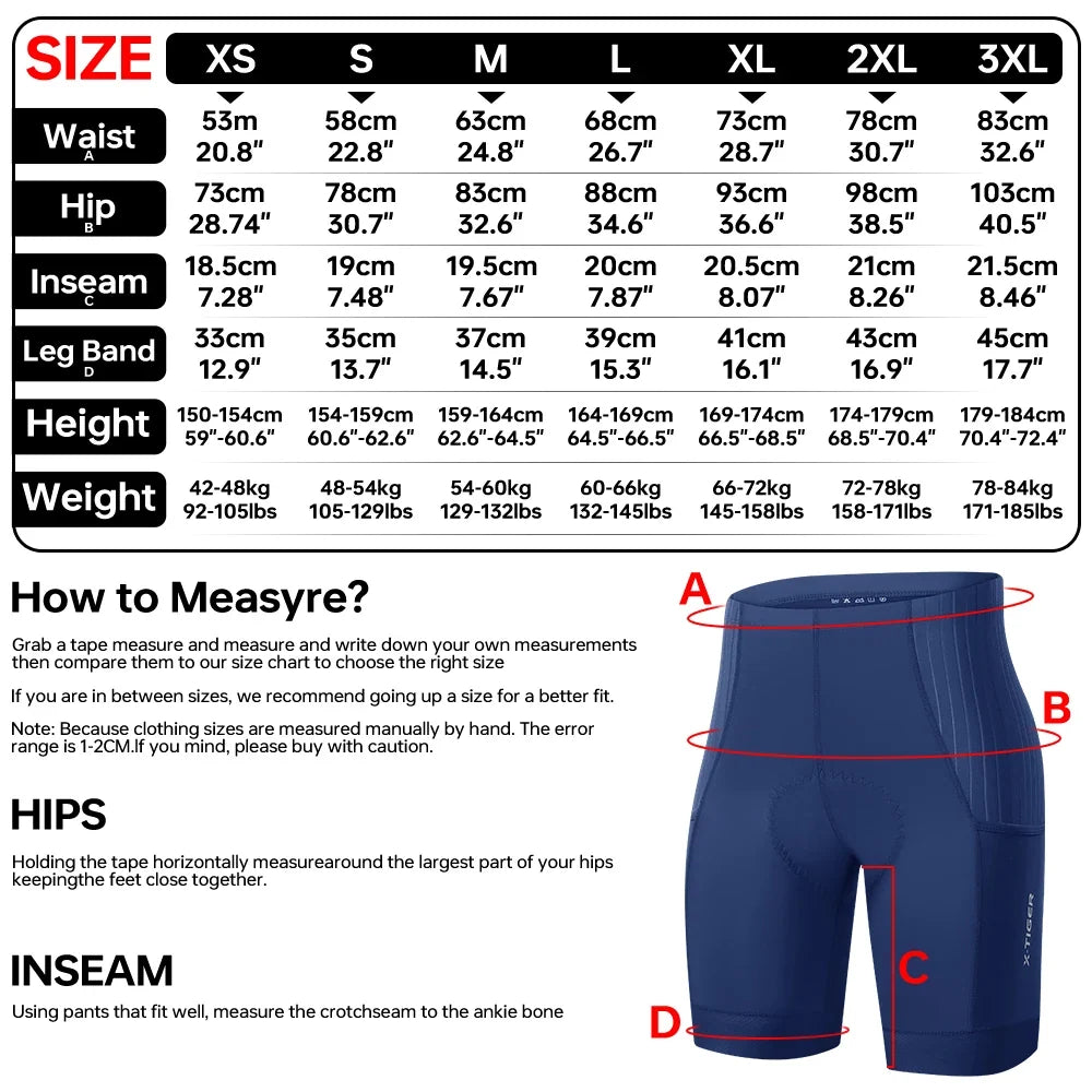 X-Tiger Women's MTB Cycling Shorts – 8Hr Padded Quick Dry