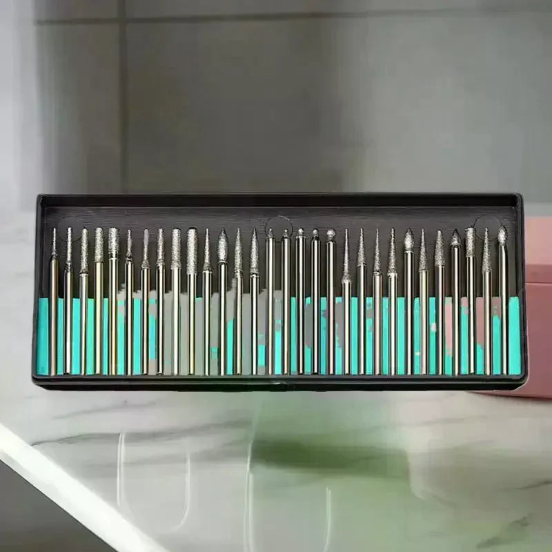 30Pcs Diamond Burs Set for Rotary Grinder – Grinding & Carving