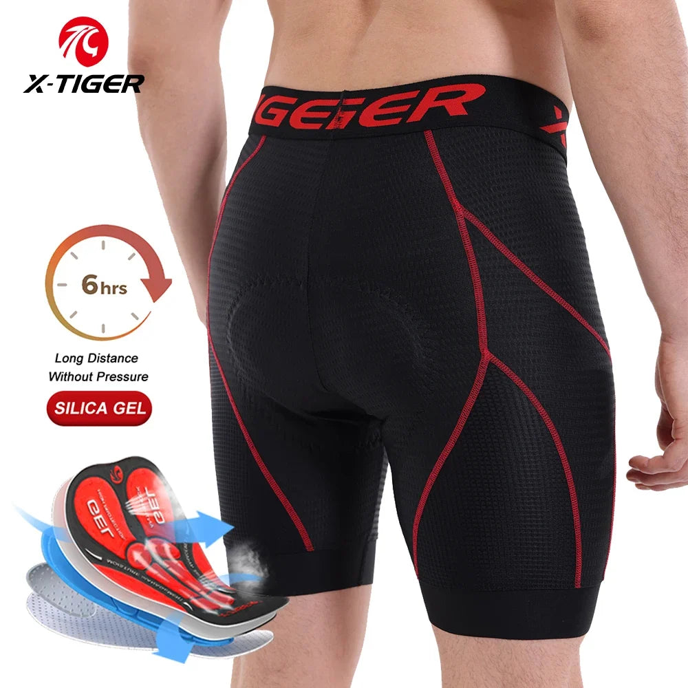 X-TIGER Men's 5D Gel Pad Cycling Shorts – Breathable MTB Bike