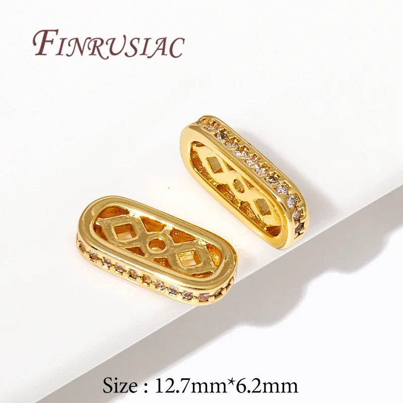 18K Gold Plated Zircon Flat Spacer Bars – DIY Jewelry Findings