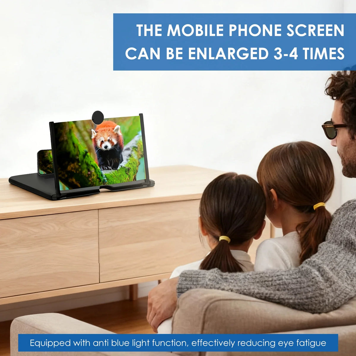 HD Phone Screen Magnifier 10/12/14 Inch Foldable Stand