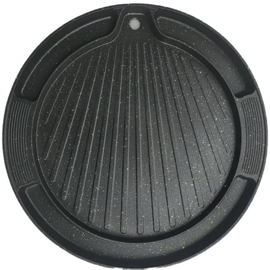 Korean Nonstick BBQ Grill Pan – Cast Aluminum Indoor/Outdoor