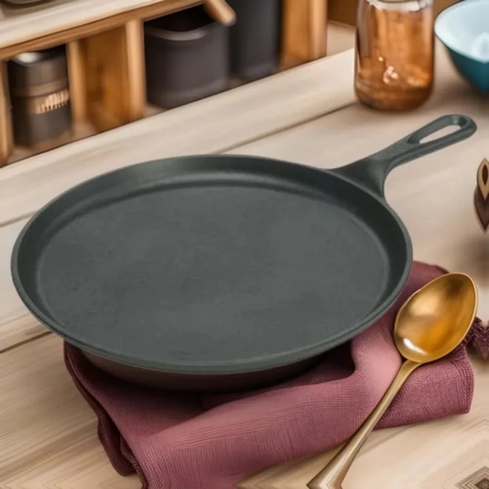 Pre-Seasoned Cast Iron Griddle Pan | Stove, Oven & Campfire