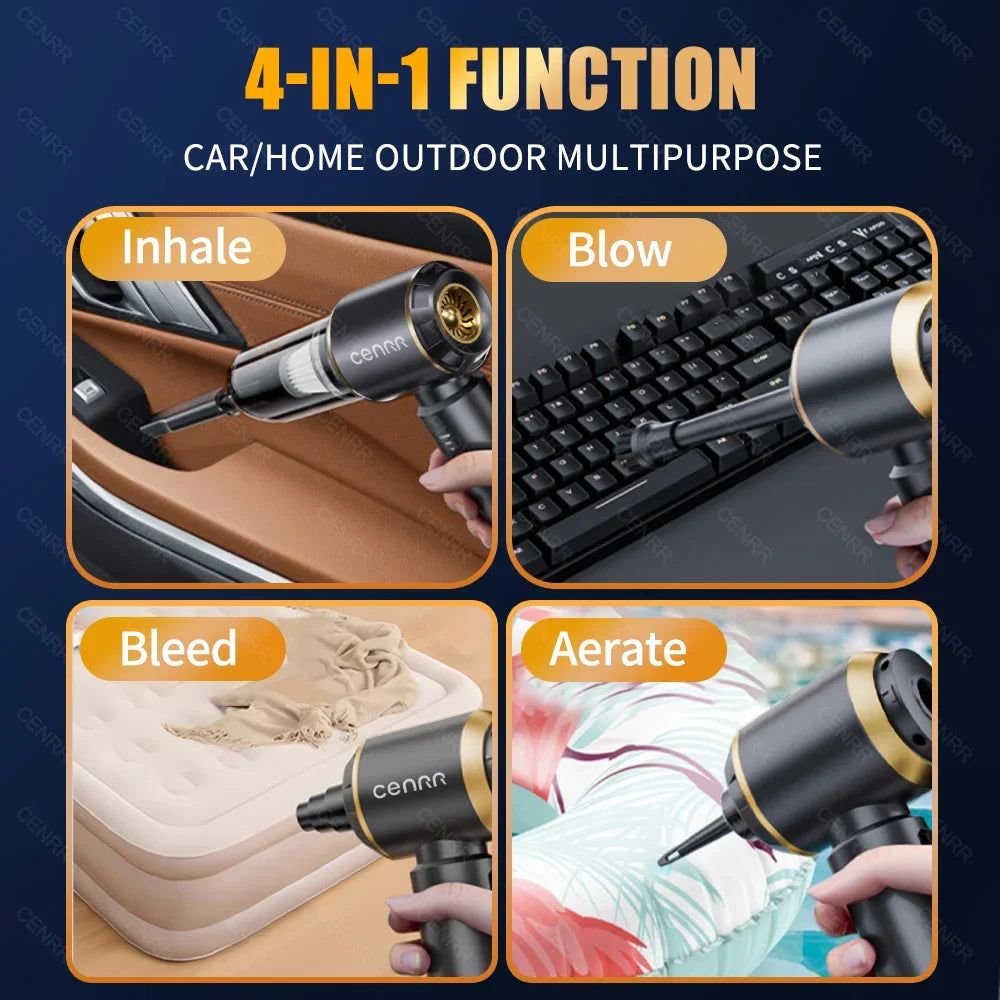 CENRR Cordless Car Vacuum – 100W HEPA Handheld Wet & Dry