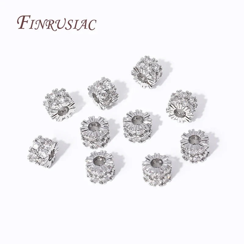 18K Gold Plated Zircon Round Spacer Beads – DIY Jewelry Making