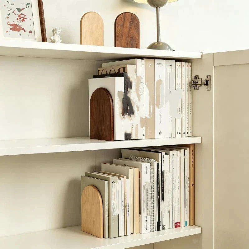 Walnut Wood Bookend Desktop Book Stand – Home Office Organizer