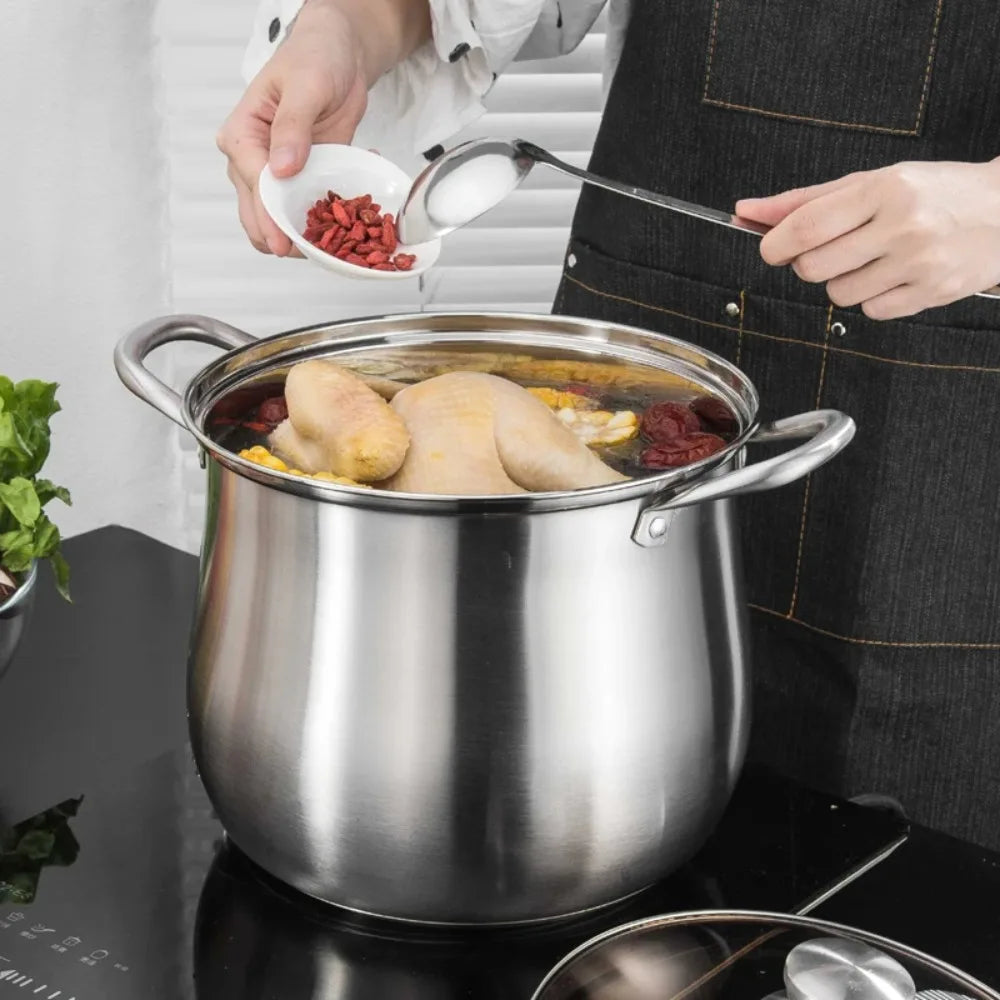 FEB.WIND 5L Stainless Steel Stock Pot with Lid | Soup Pot