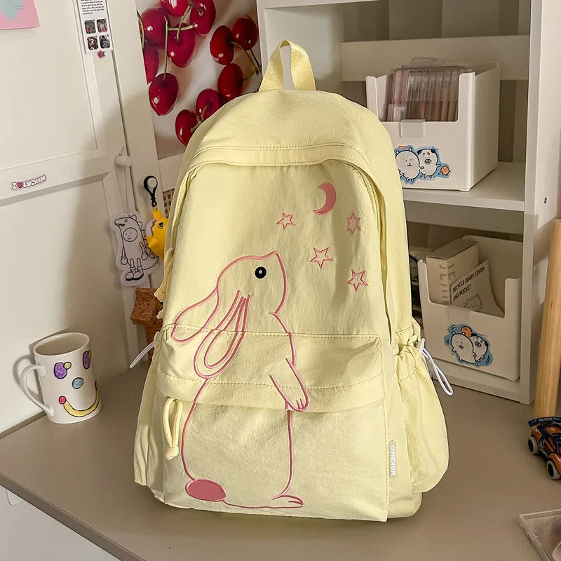 Embroidered Floppy Ear Bunny Kawaii Backpack – Light Blue