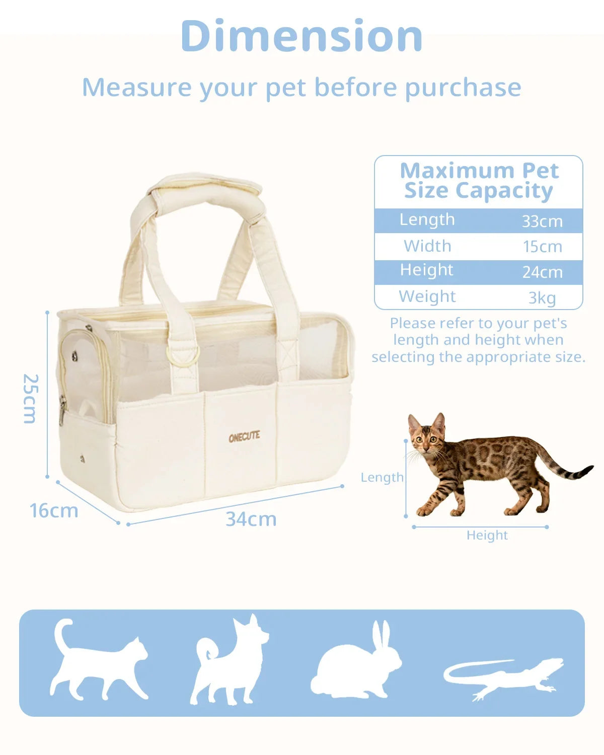 Breathable Cotton Pet Carrier Bag for Cats & Small Dogs