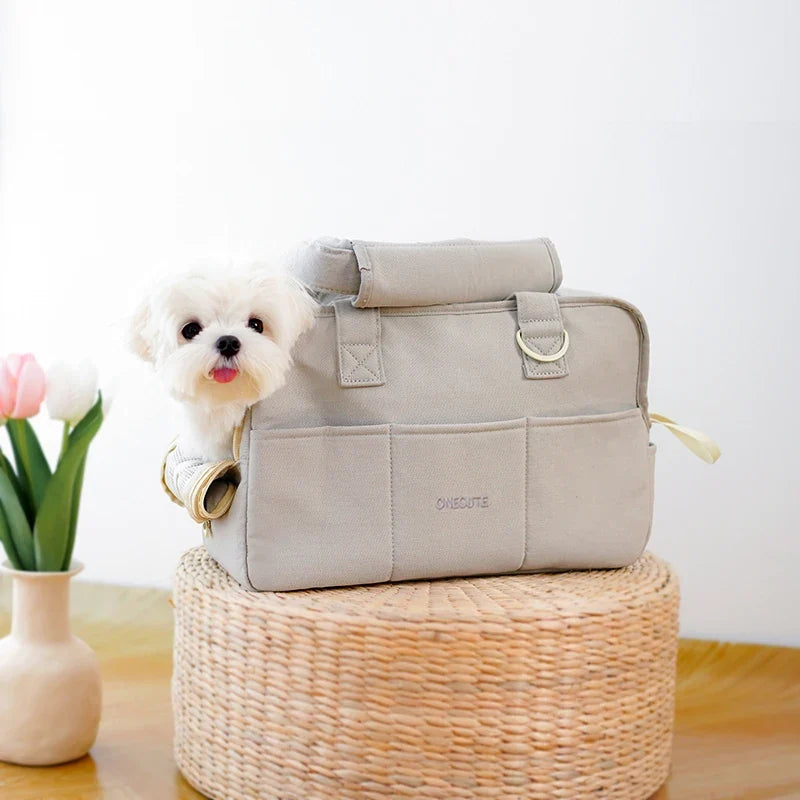 Travel Pet Carrier Bag – Breathable Cotton Shoulder Bag for Pets