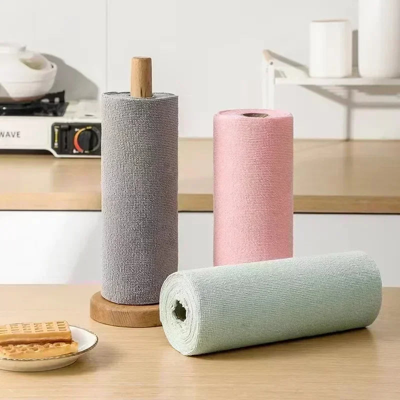 Reusable Microfiber Cleaning Cloths – 20-Sheet Roll | Kitchen
