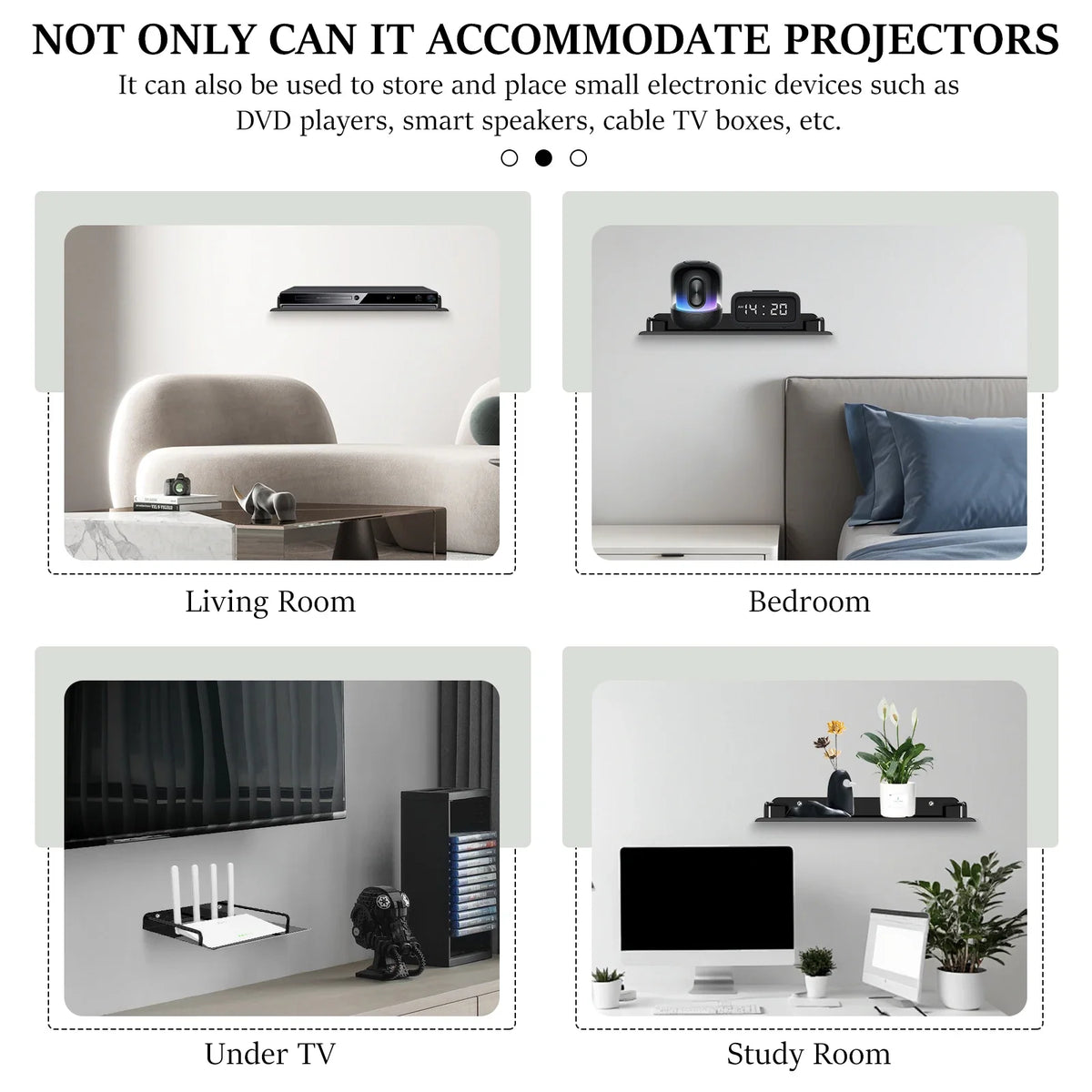 Wall Mount Floating Shelf for Projector, Router & TV Box