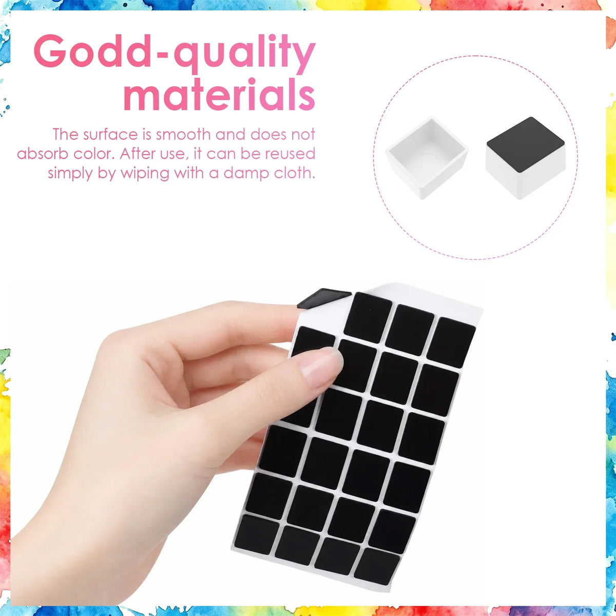 150 Empty Watercolor Half Pans with Magnetic Strips | DIY Palette