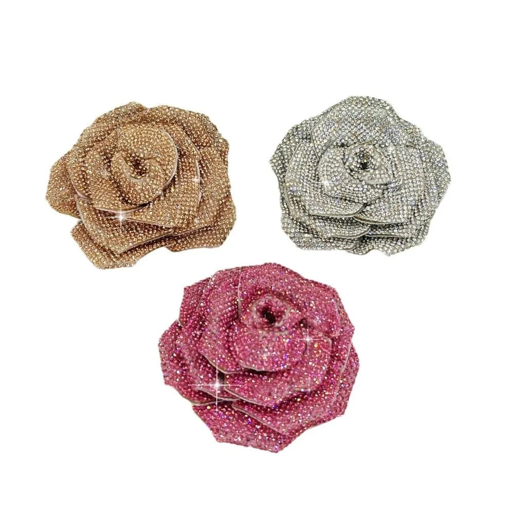 3D Rose Rhinestone Flower Patch – DIY Sparkling Embellishment