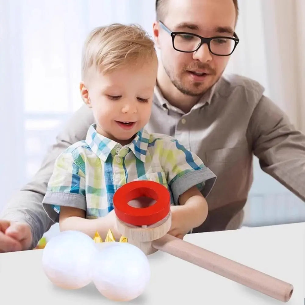 Wooden Hanging Ball Blower – Kids' Breathing STEM Toy