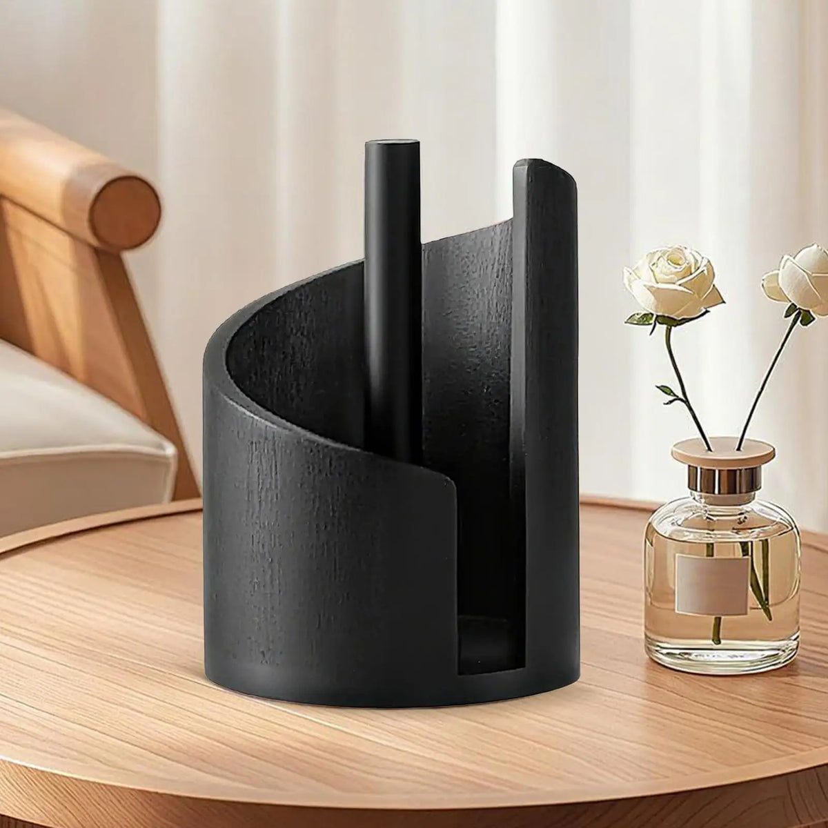 Wooden Paper Towel Holder & Napkin Dispenser Stand