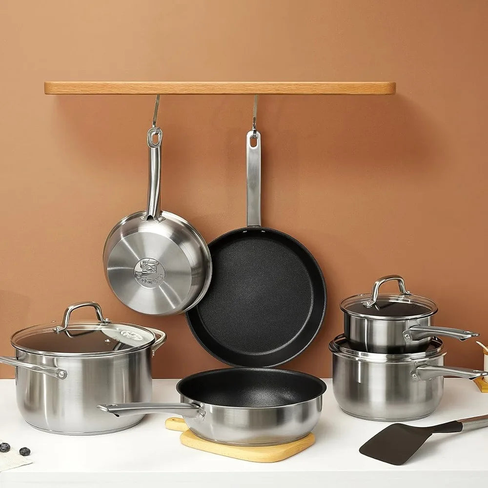 KOCH SYSTEME CS 10-Piece Nonstick Stainless Steel Cookware Set