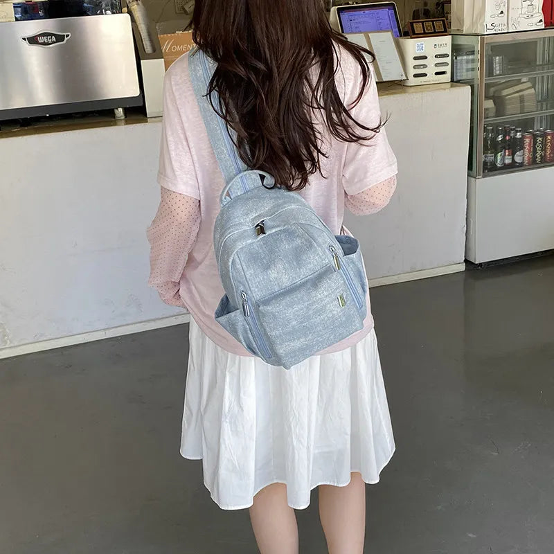 Women's Casual Denim Backpack – Lightweight College Commuter Bag