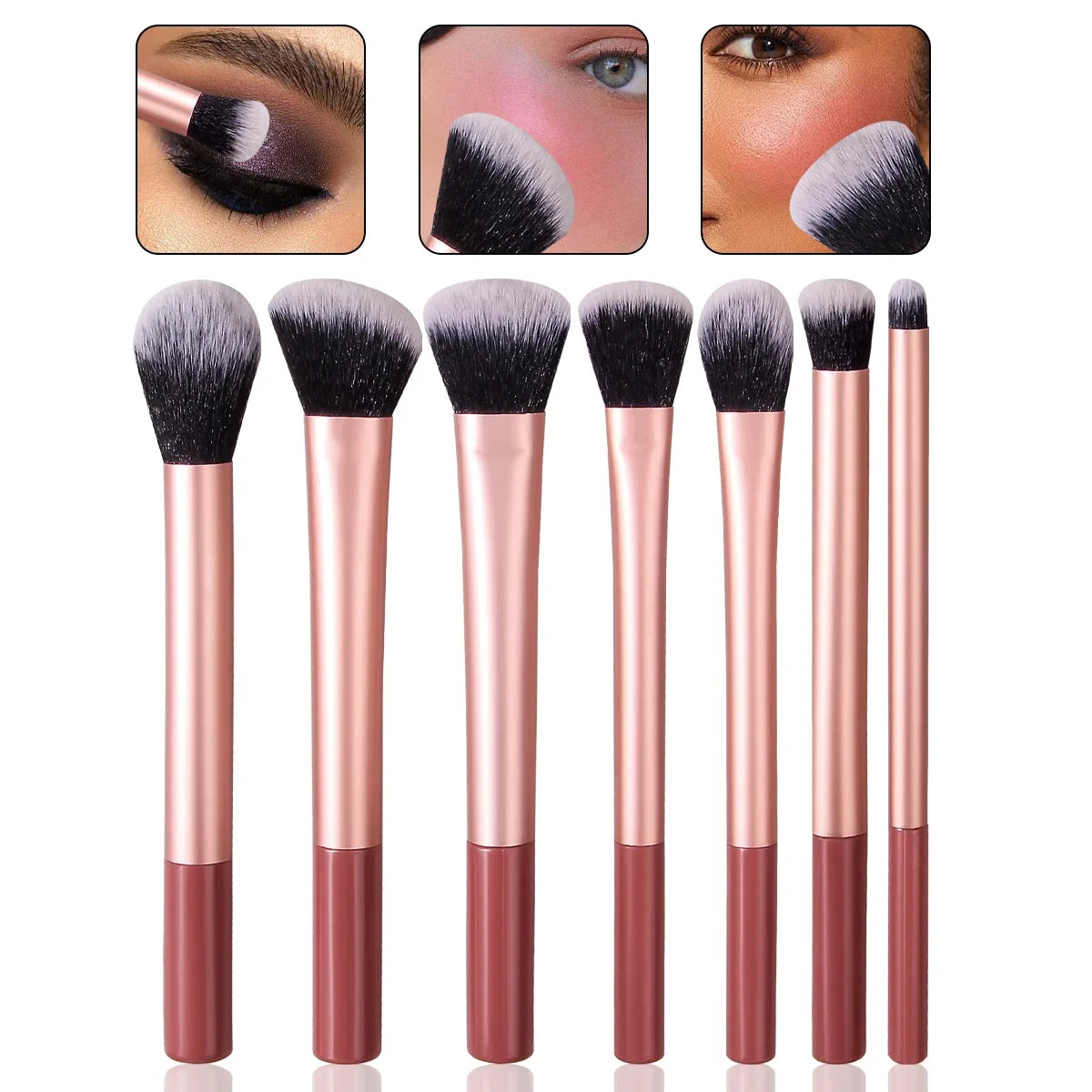 Nixie 7-Piece Makeup Brush Set – Synthetic Bristles Kit