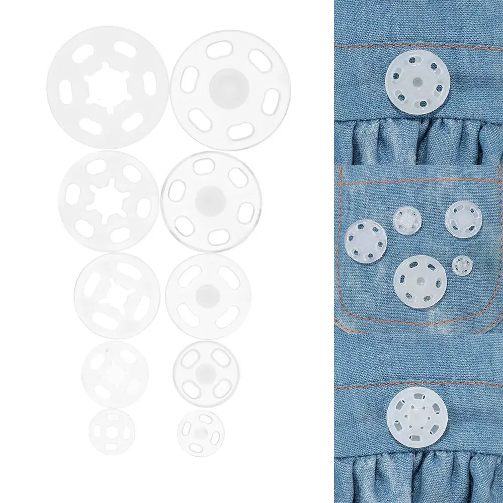 100pcs ABS Plastic Snap Fasteners Press Stud Sewing Buttons