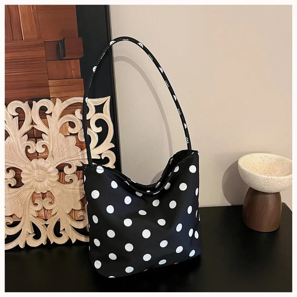 Women's Polka Dot Shoulder Bag – Water-Resistant Oxford Tote