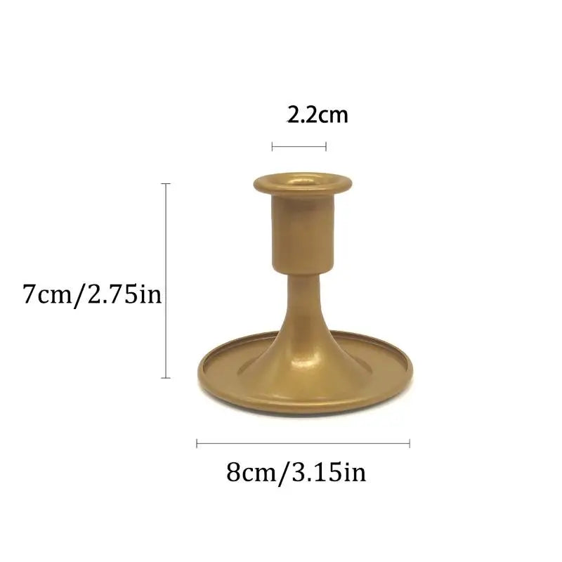 Retro Metal Chamberstick Candle Holder | Iron Table Decor