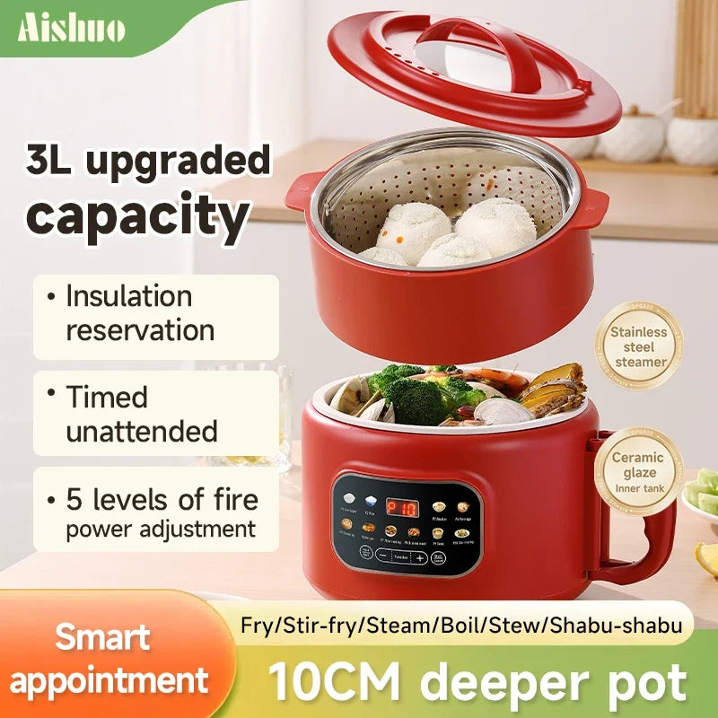 DUTRIEUX 3L Electric Rice Cooker – Timer & 24H Keep Warm